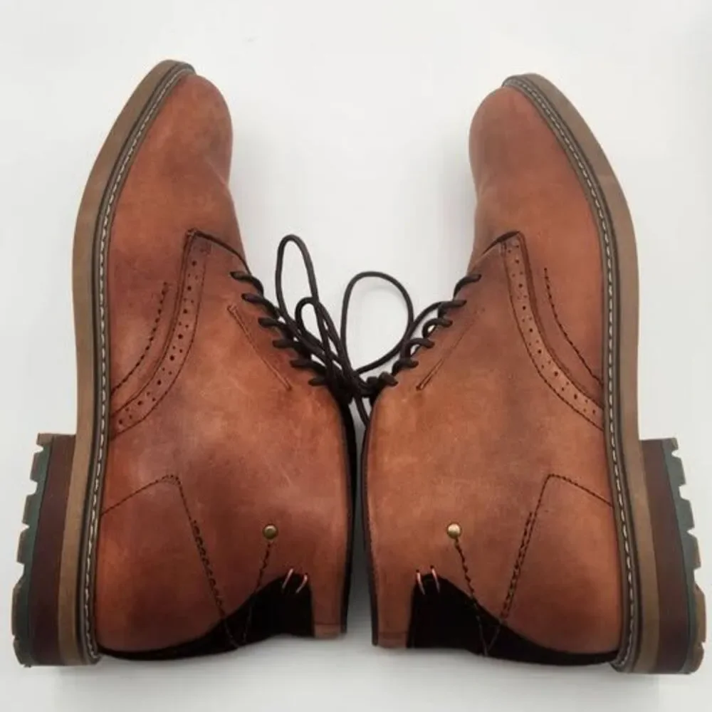 Arkbird Chukka Boots Men's Size 12 Brown Leather Oxford Ankle Lace Up Casual